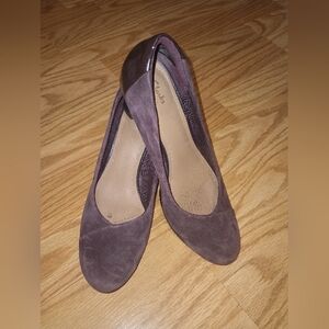 Clark's Suede & Patent Heels. Plum Purple. Women's 8M